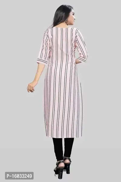 Stylish A-Line Multicoloured Striped Crepe Kurta Pack Of 3-thumb2