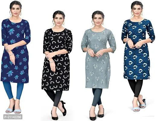 Stylish Women Crepe Casual Kurta Pack of 4-thumb0