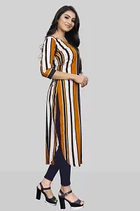 Stylish A-Line Multicoloured Striped Crepe Kurta Pack Of 3-thumb2