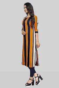 Stylish A-Line Multicoloured Printed Crepe Kurta Pack Of 3-thumb3