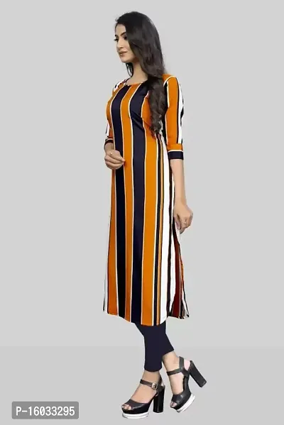 Stylish A-Line Multicoloured Printed Crepe Kurta Pack Of 3-thumb4