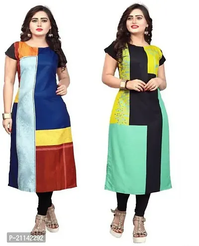 Stylish Women Crepe Casual Kurta Pack of 2-thumb0