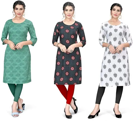 Reliable Crepe Kurta For Women- Pack Of 3