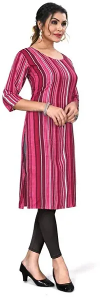 Stylish A-Line Multicoloured Printed Crepe Kurta-thumb2