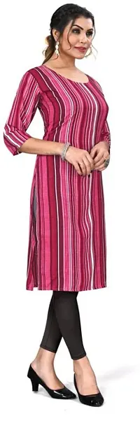 Stylish A-Line Multicoloured Printed Crepe Kurta-thumb3