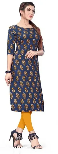 Stylish A-Line Multicoloured Printed Crepe Kurta Pack Of 3-thumb5