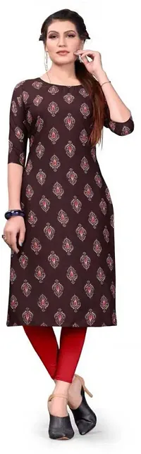 Women's Full-Stitched Crepe Straight Kurti