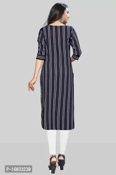 Stylish A-Line Multicoloured Striped Crepe Kurta Pack Of 3-thumb2