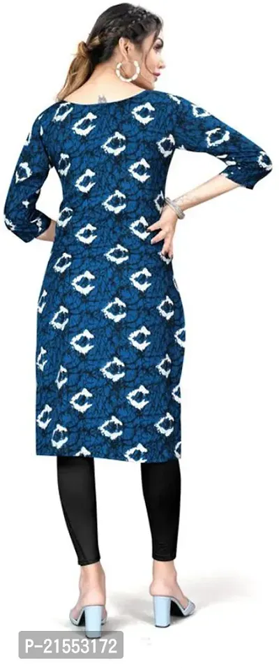 Stylish A-Line Multicoloured Printed Crepe Kurta-thumb2