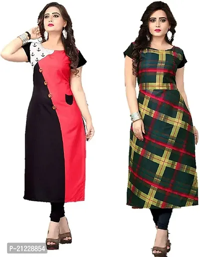 Stylish Fancy Designer Crepe Kurta For Women Pack Of 2-thumb0