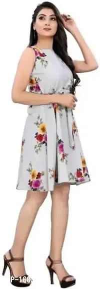 Stylish Multicoloured Crepe Floral Printed A-Line Dress For Women Pack Of 3-thumb2