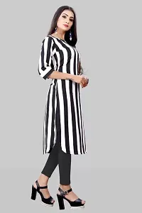 Stylish Straight Multicoloured Striped Crepe Kurta Pack Of 3-thumb3