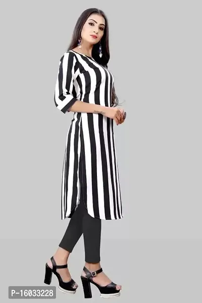 Stylish Straight Multicoloured Striped Crepe Kurta Pack Of 3-thumb4