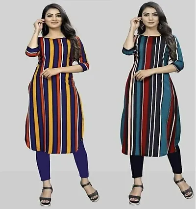 Stylish Women Crepe Casual Kurta Pack of 2