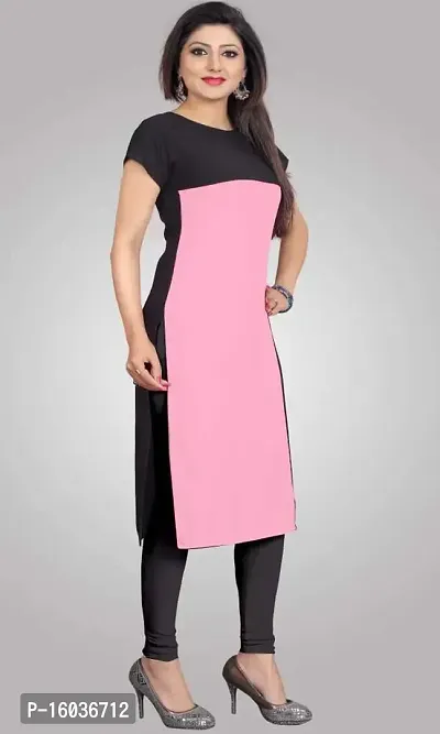 Stylish Colourblocked Crepe Kurta For Women-thumb3