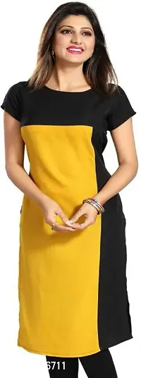 Stylish Colourblocked Crepe Kurta For Women