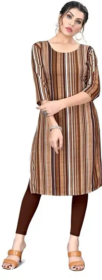 Stylish A-Line Multicoloured Printed Crepe Kurta-thumb0