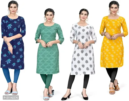 Stylish Women Crepe Casual Kurta Pack of 4-thumb0