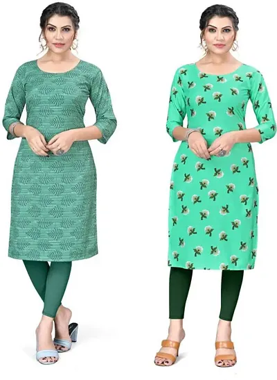 Stylish Crepe Kurta For Women Pack Of 2