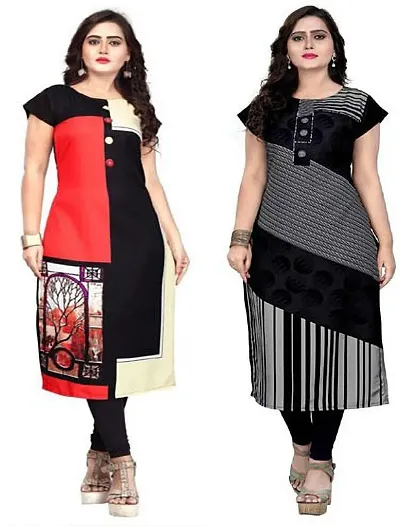 Stylish Crepe Kurta For Women Pack Of 2