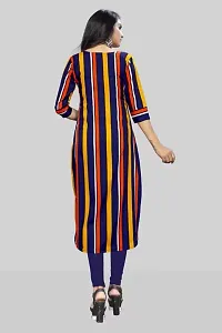 Stylish A-Line Multicoloured Striped Crepe Kurta Pack Of 3-thumb2