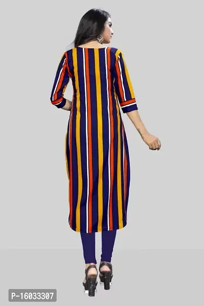 Stylish A-Line Multicoloured Striped Crepe Kurta Pack Of 3-thumb3