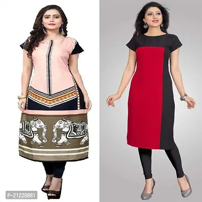 Stylish Fancy Designer Crepe Kurta For Women Pack Of 2-thumb0