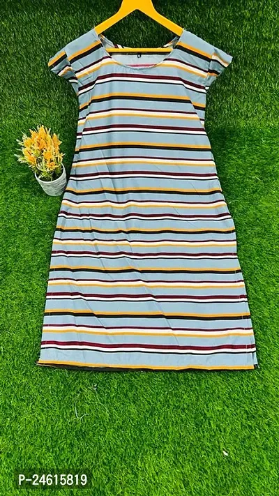 Elegant Striped Crepe Kurta For Women And Girls-thumb0