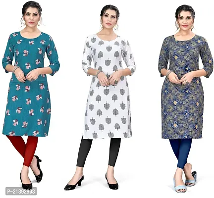 Reliable Crepe Printed Kurta For Women- Pack Of 3-thumb0