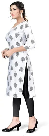 Stylish A-Line Multicoloured Printed Crepe Kurta-thumb2