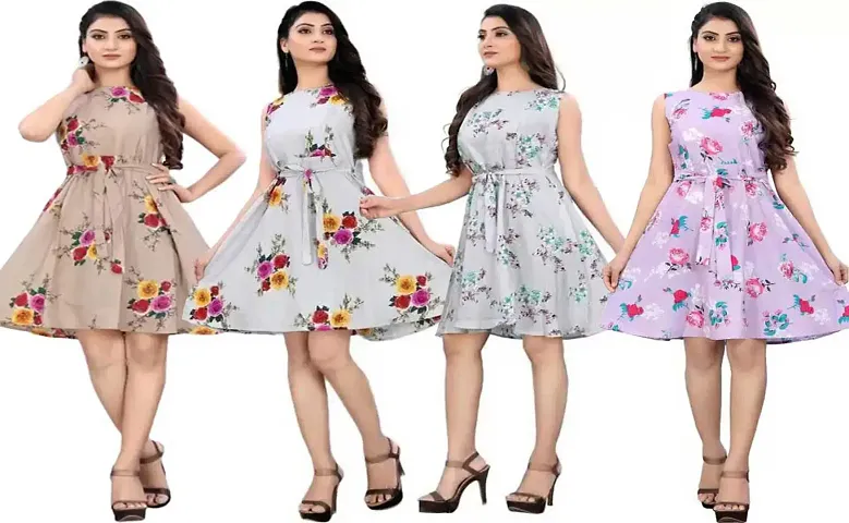 Fancy Crepe Kurtas For Women Pack Of 4