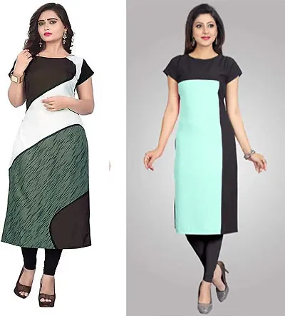 Stylish Crepe Kurta For Women Pack Of 2