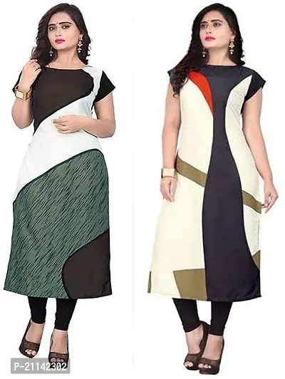 Stylish Women Crepe Casual Kurta Pack of 2