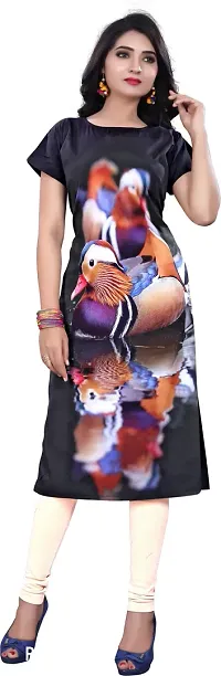 Stylish Printed Crepe Kurta For Women-thumb0