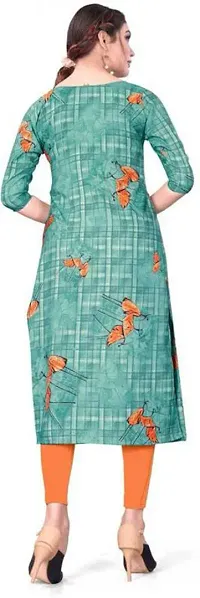 Stylish A-Line Multicoloured Printed Crepe Kurta Pack Of 3-thumb1