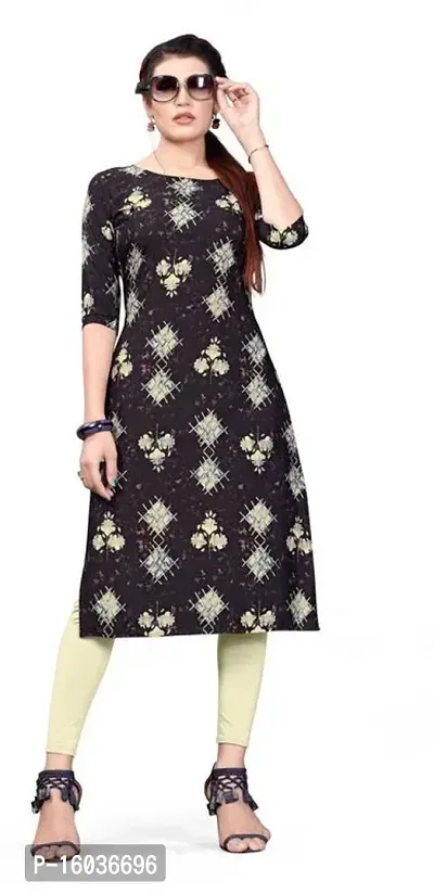 Stylish Printed Crepe Kurta For Women-thumb0