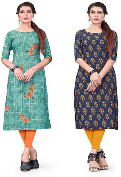 Stylish Crepe Kurta For Women Pack Of 2