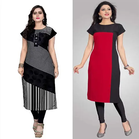 Stylish Crepe Kurta For Women Pack Of 2