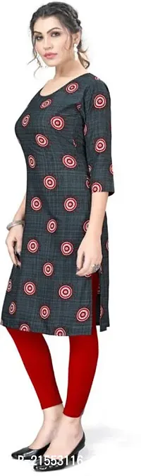 Stylish A-Line Multicoloured Printed Crepe Kurta-thumb3