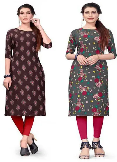 Stylish Crepe Kurta For Women Pack Of 2