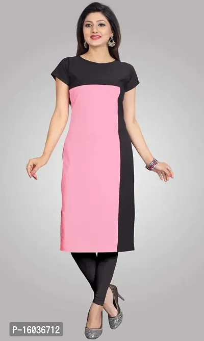 Stylish Colourblocked Crepe Kurta For Women