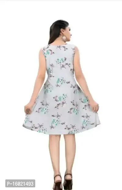 Stylish Crepe Printed Dress For Women-thumb2