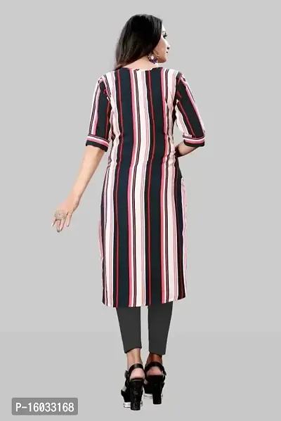 Stylish A-Line Multicoloured Striped Crepe Kurta Pack Of 3-thumb2