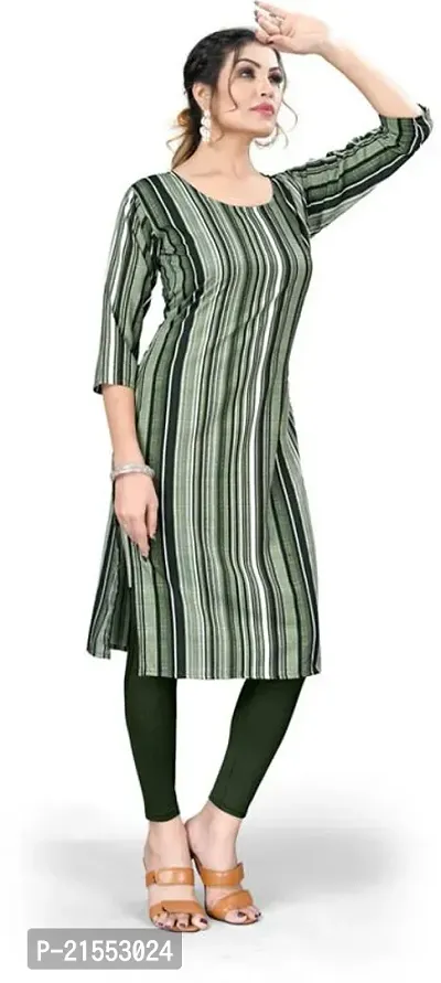 Stylish A-Line Multicoloured Printed Crepe Kurta-thumb4