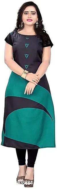 Stylish Colourblocked Crepe Kurta For Women-thumb0