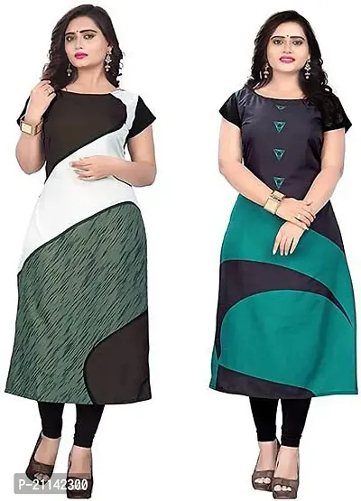 Stylish Women Crepe Casual Kurta Pack of 2