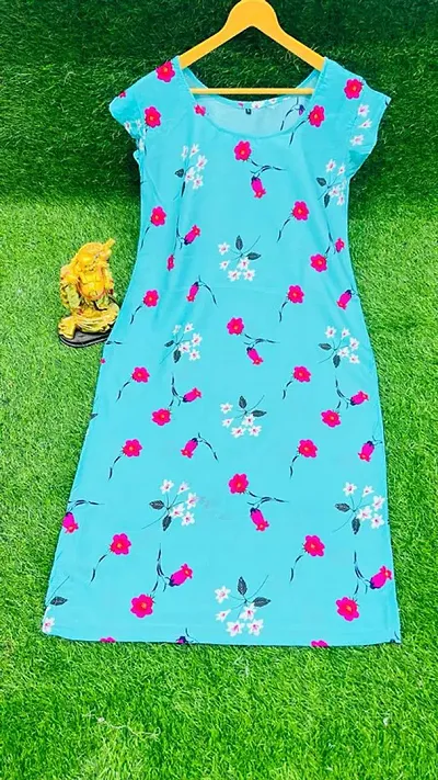 Stylish Crepe Printed Straight Kurtis