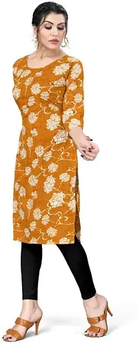 Stylish A-Line Multicoloured Printed Crepe Kurta Pack Of 4-thumb4