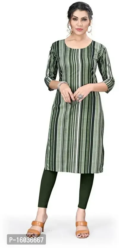 Stylish Striped Crepe Kurta For Women-thumb0