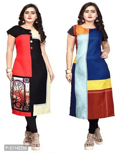 Stylish Women Crepe Casual Kurta Pack of 2-thumb0